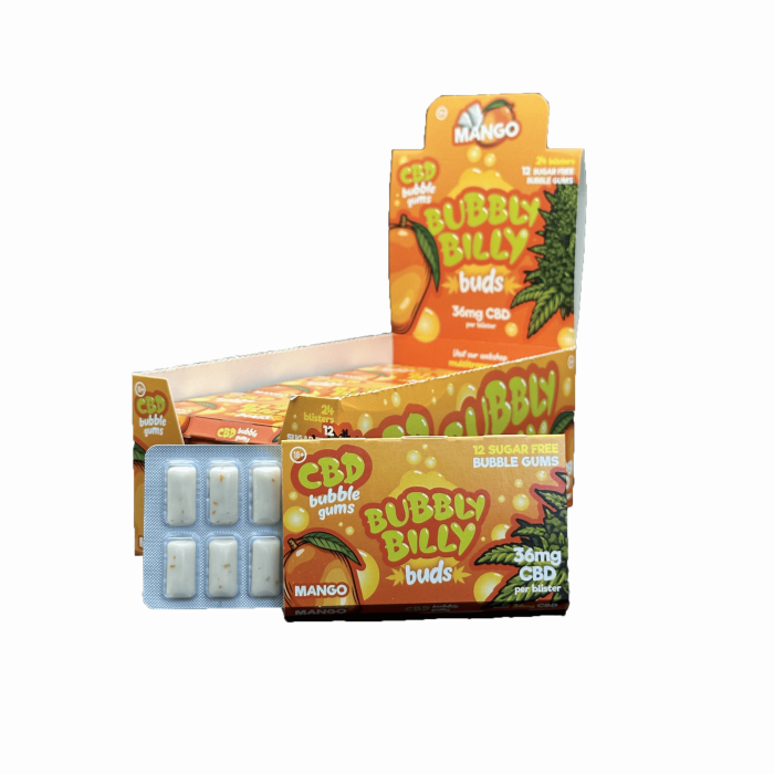 Жуйки CBD 36mg Mango Bubbly Billy (пластинка)