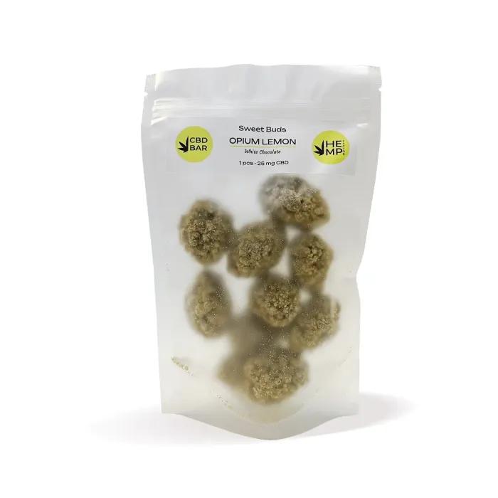 Sweet buds Opium Lemon 100г 25мг CBD в молочному шоколаді